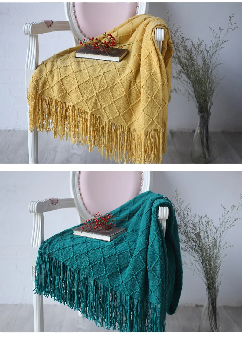 Soft Winter Bed Linen Sofa Cover Bedspread Home Decor Drop Shopping Knitted Throw Blankets for Beds with Tassel 125x230cm - Image 18