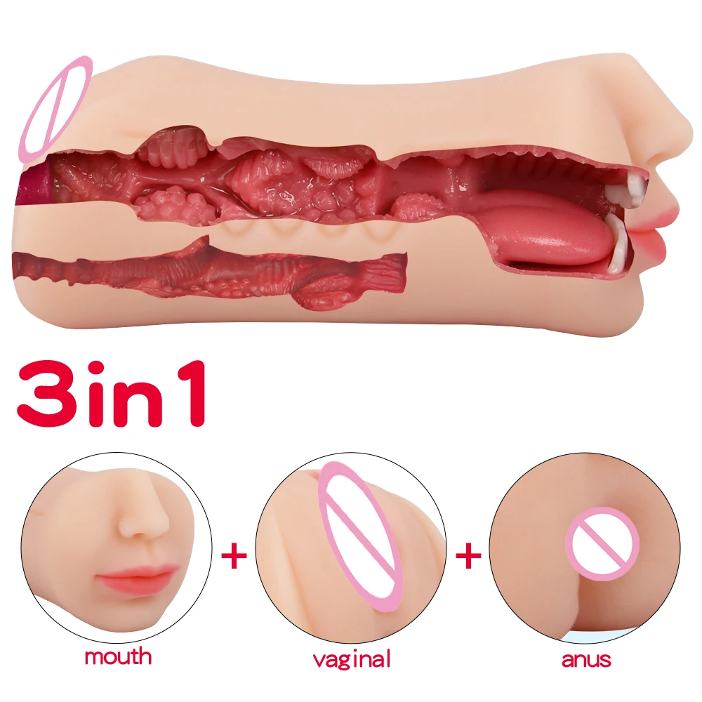 Sex Toys For Men Realistic Male Masturbator Pocke Pussy Vaginal Artificial Real Vagina Anal Blowjob Oral Masturbation Soft Stick - Image 6