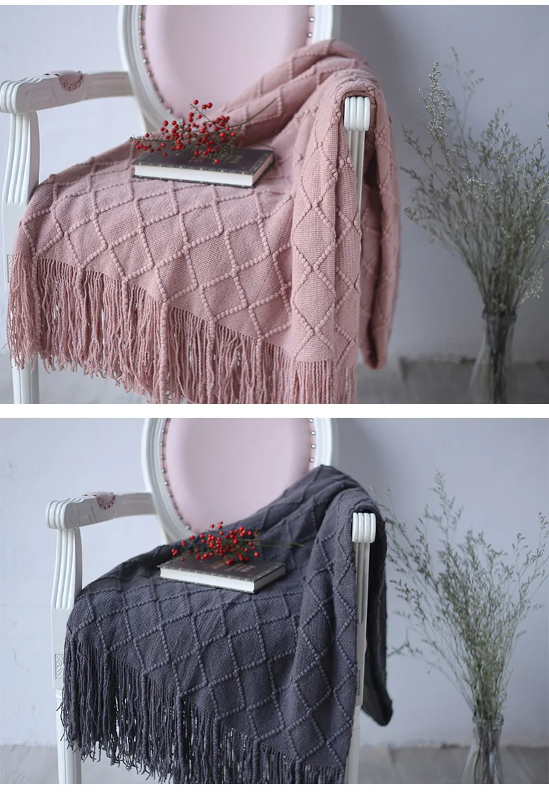 Soft Winter Bed Linen Sofa Cover Bedspread Home Decor Drop Shopping Knitted Throw Blankets for Beds with Tassel 125x230cm - Image 17