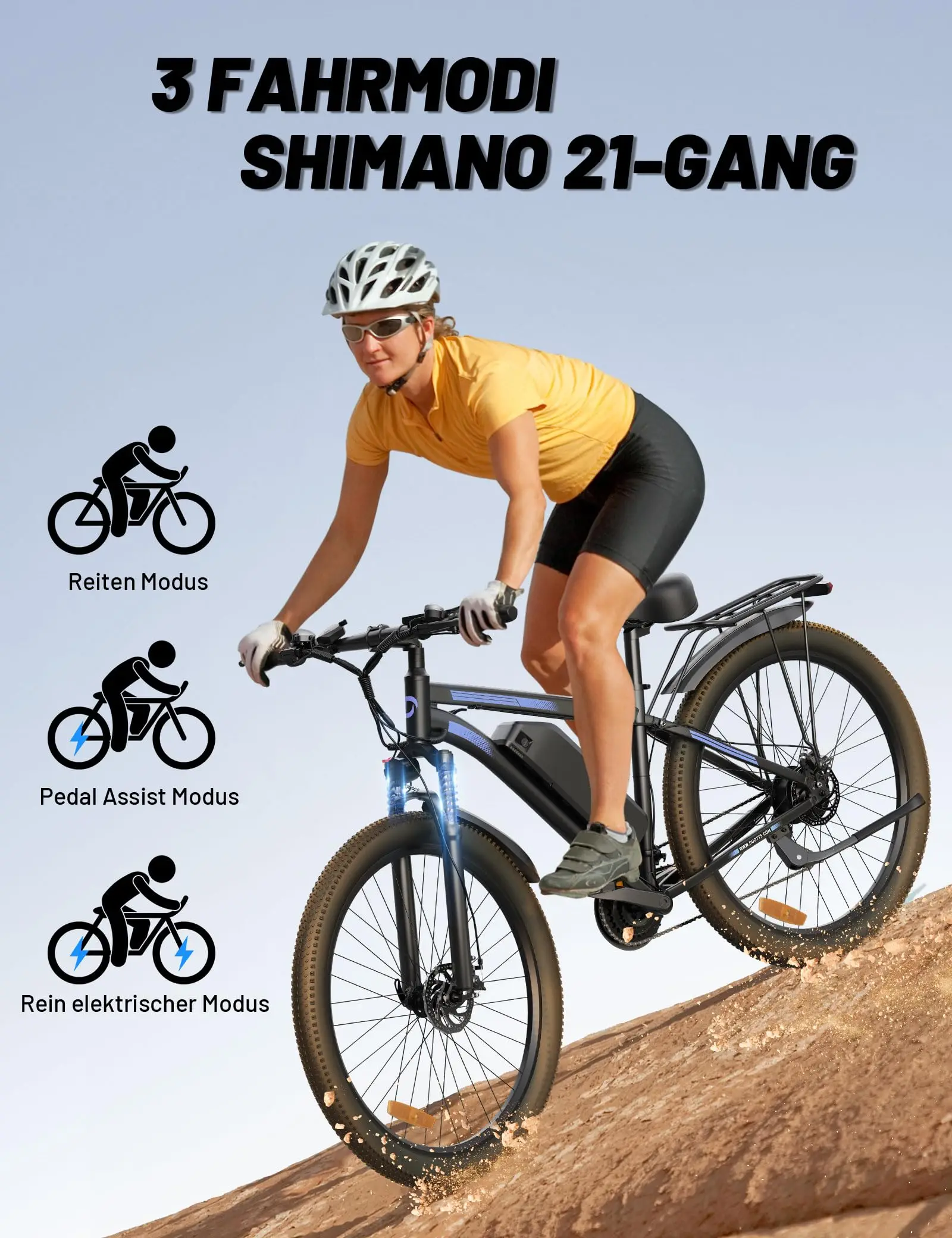 EU UK Warehouse Stock Duotts C29 Dual Battery Dirt Electric Bicycle Ebike Hybrid Electric Mountain Dirt E Bike For Adults - Image 5