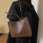 Women’s Tote Bag Women Handbags Large Capacity Female Luxury High Quality PU Leather Simple Designer Shoulder Bag Сумка Женская