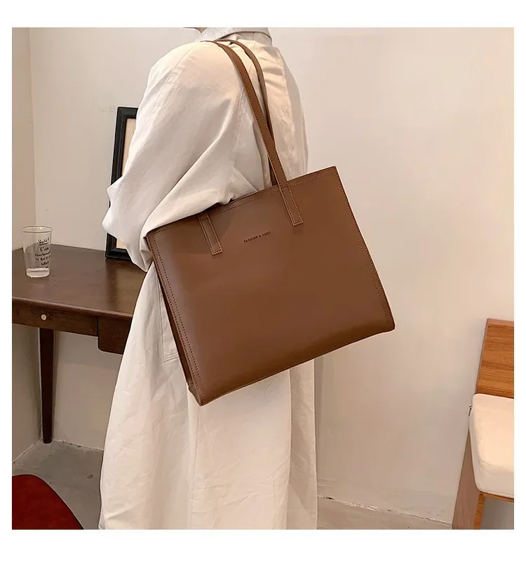 Women's Tote Bag Women Handbags Large Capacity Female Luxury High Quality PU Leather Simple Designer Shoulder Bag Сумка Женская - Image 16