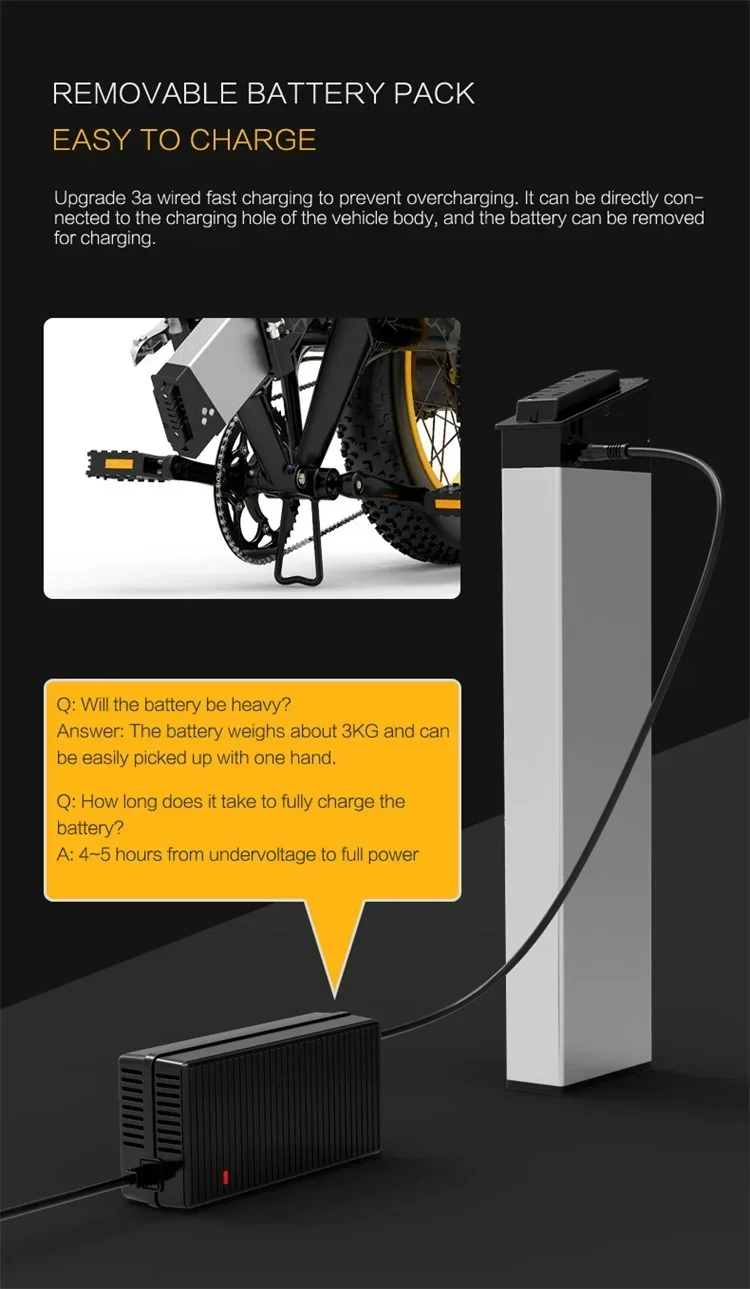 Electric Bike 1000W motor 48V17.5AH battery 7-speed city auxiliary Electric Bike 20*4.0 tire mountain off-road Electric Bike - Image 15