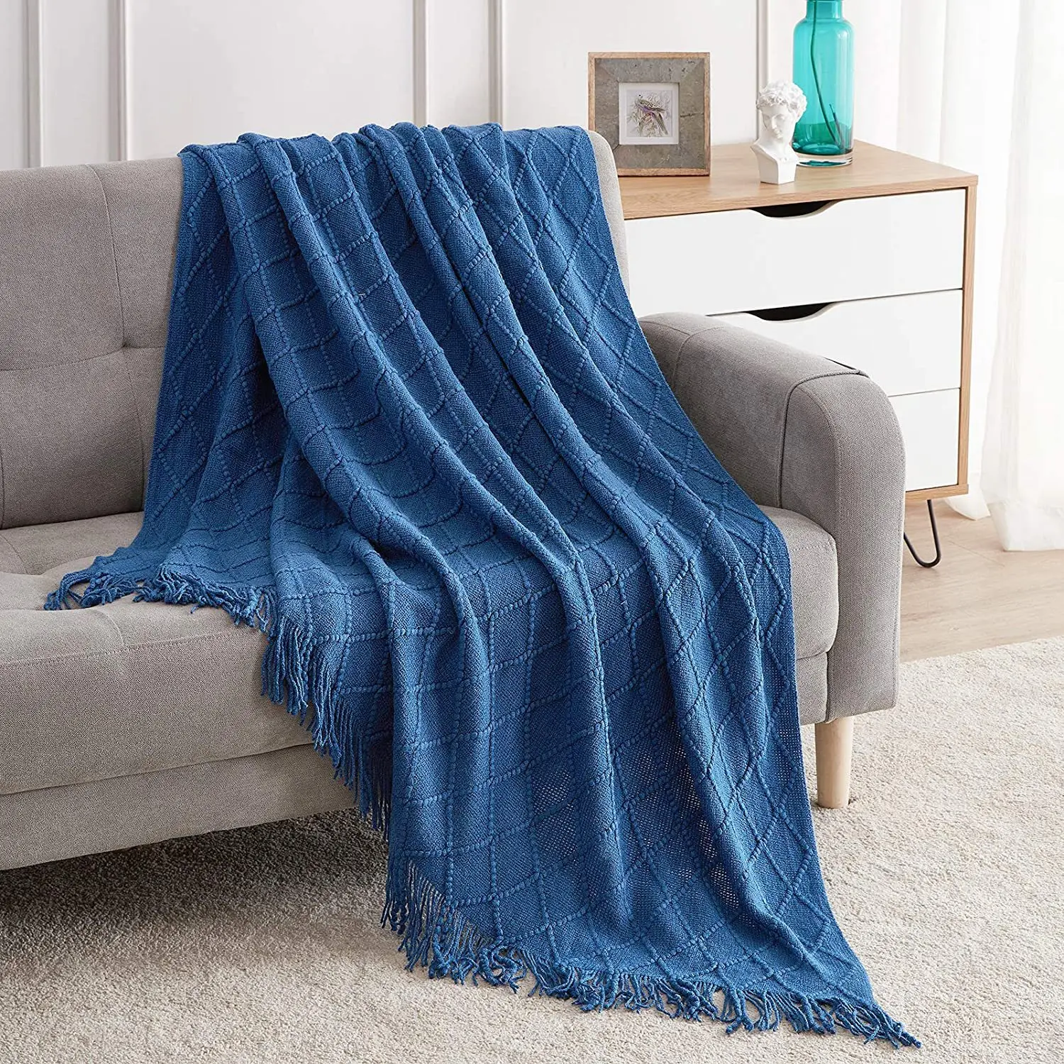 Soft Winter Bed Linen Sofa Cover Bedspread Home Decor Drop Shopping Knitted Throw Blankets for Beds with Tassel 125x230cm - Image 7