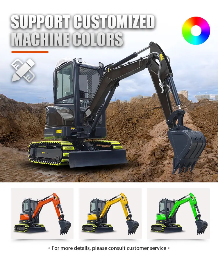 Customized mini excavator 2.5 ton kubota engine epa mini escavadeira digger micro excavator euro 5 excavators 1 ton 2 ton - Image 10