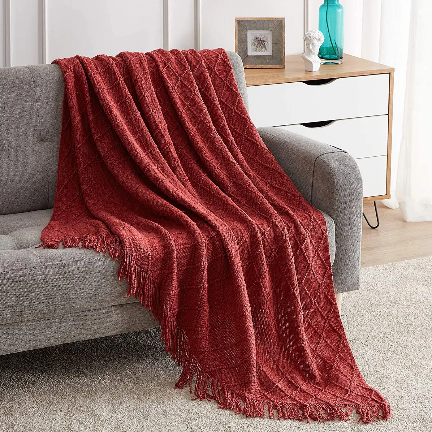 Soft Winter Bed Linen Sofa Cover Bedspread Home Decor Drop Shopping Knitted Throw Blankets for Beds with Tassel 125x230cm - Image 10