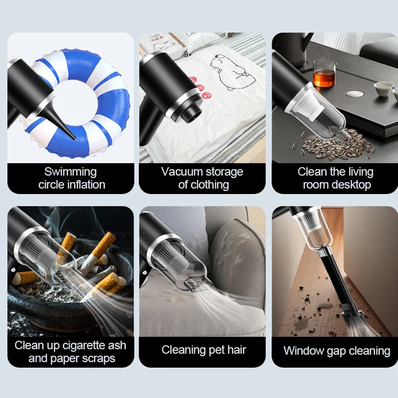 Car Vacuum Cleaner Portable Small Vacuum Cleaner For Multi Purpose Vehicles Small Household Pump Handheld Car Vacuum Cleaner - Image 6