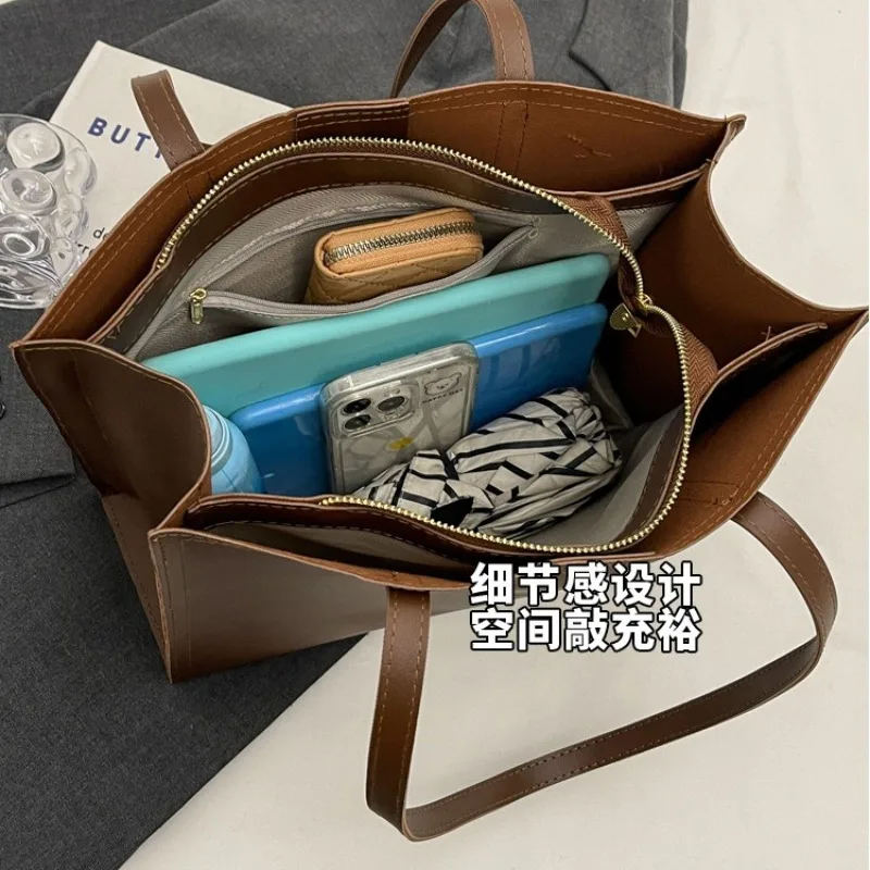 Women's Tote Bag Women Handbags Large Capacity Female Luxury High Quality PU Leather Simple Designer Shoulder Bag Сумка Женская - Image 4