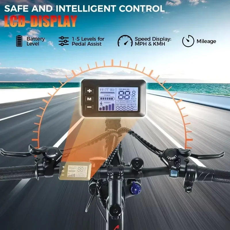 NEW Electric Bike for Adults, Electric Mountain Bike, 26" Sunshine Commuter Ebike, LCD Display, 21Speed - Image 3