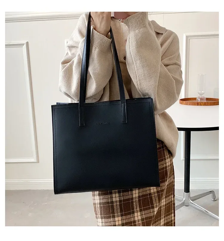 Women's Tote Bag Women Handbags Large Capacity Female Luxury High Quality PU Leather Simple Designer Shoulder Bag Сумка Женская - Image 22