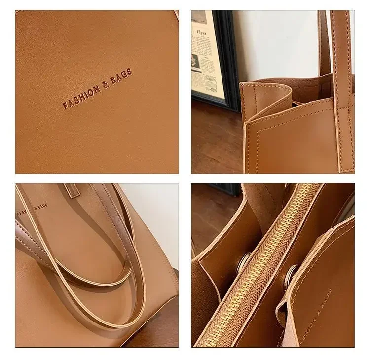 Women's Tote Bag Women Handbags Large Capacity Female Luxury High Quality PU Leather Simple Designer Shoulder Bag Сумка Женская - Image 13