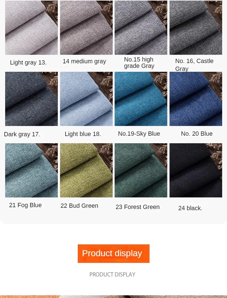 Thickened Plain Linen Fabric Fine By The Meter for Tablecloth Bags Pillow Cushion Cover Sewing Sofa Cloth Wearable Beige Gray - Image 38