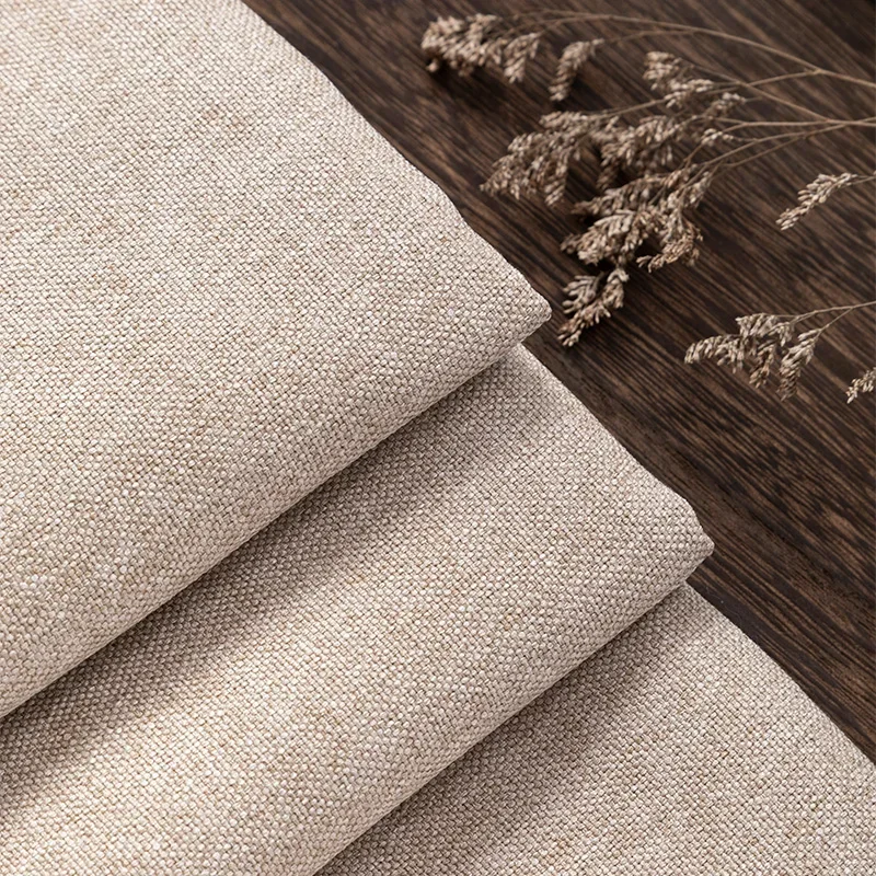 Thickened Plain Linen Fabric Fine By The Meter for Tablecloth Bags Pillow Cushion Cover Sewing Sofa Cloth Wearable Beige Gray - Image 15