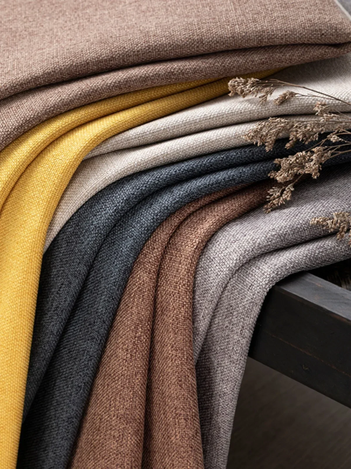 Thickened Plain Linen Fabric Fine By The Meter for Tablecloth Bags Pillow Cushion Cover Sewing Sofa Cloth Wearable Beige Gray - Image 2