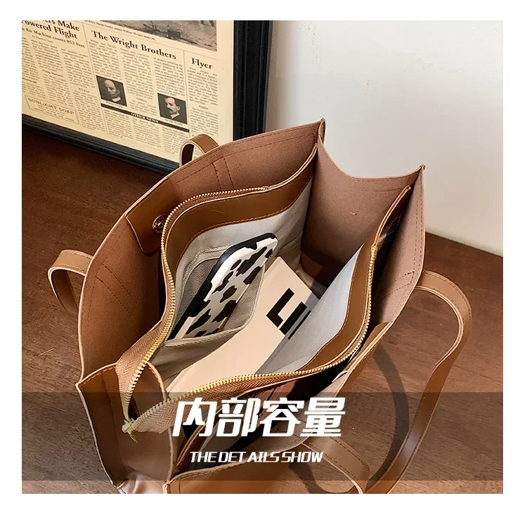 Women's Tote Bag Women Handbags Large Capacity Female Luxury High Quality PU Leather Simple Designer Shoulder Bag Сумка Женская - Image 15