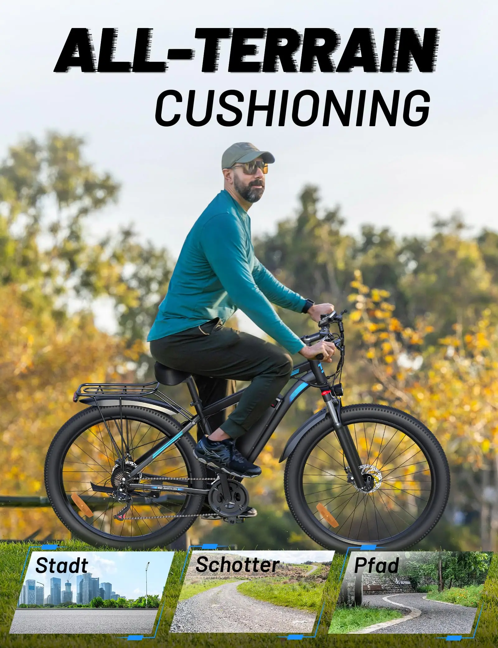 EU UK Warehouse Stock Duotts C29 Dual Battery Dirt Electric Bicycle Ebike Hybrid Electric Mountain Dirt E Bike For Adults - Image 6