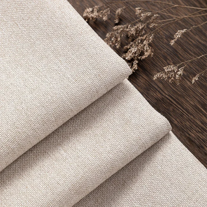 Thickened Plain Linen Fabric Fine By The Meter for Tablecloth Bags Pillow Cushion Cover Sewing Sofa Cloth Wearable Beige Gray - Image 16