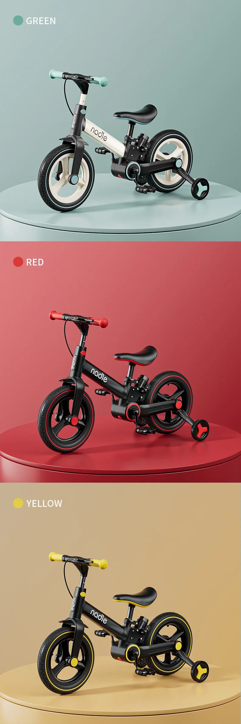 Children's bicycle balance bike 2-in-1 1-3 1-6-year-old girl boy pedal folding bike - Image 10