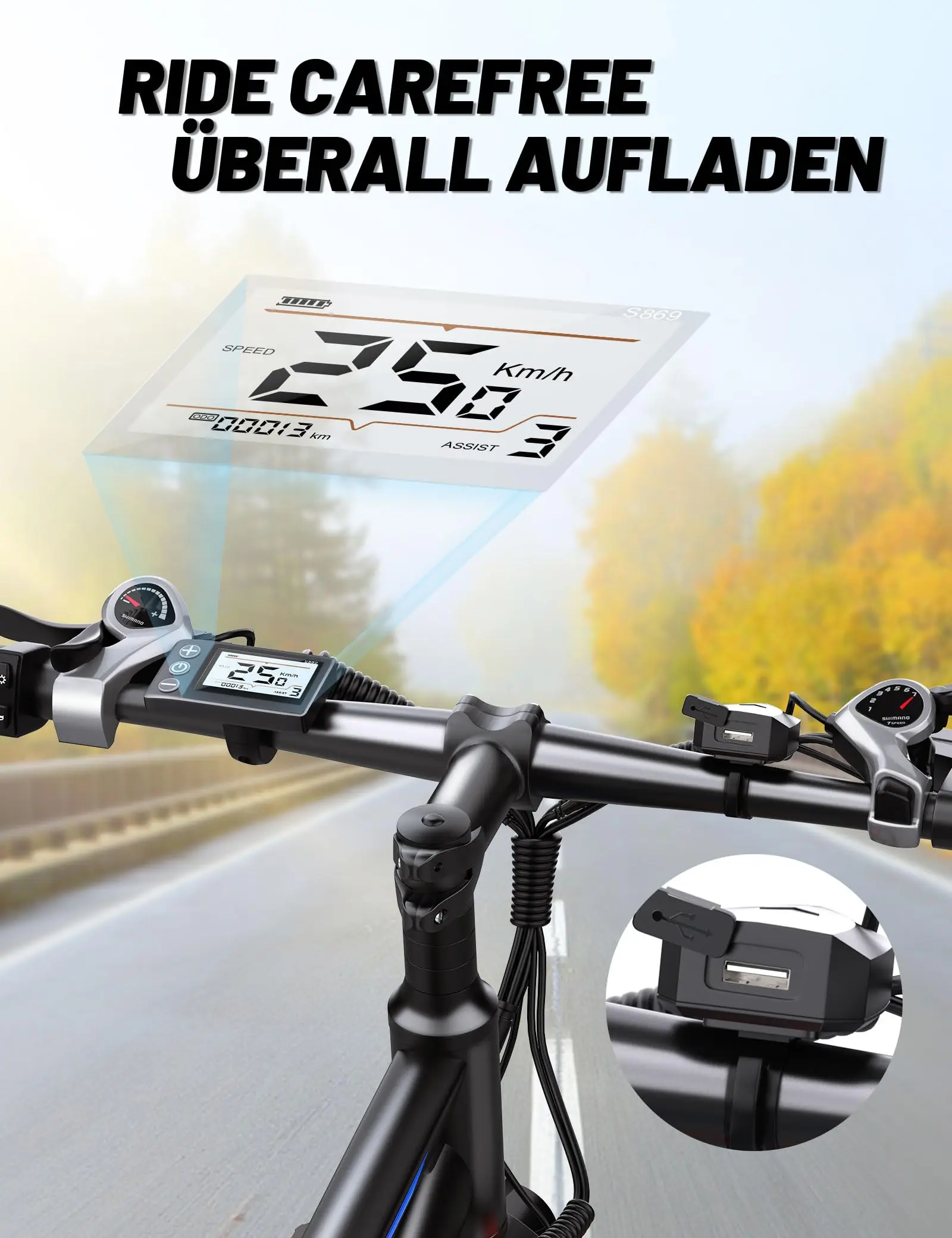 EU UK Warehouse Stock Duotts C29 Dual Battery Dirt Electric Bicycle Ebike Hybrid Electric Mountain Dirt E Bike For Adults - Image 4