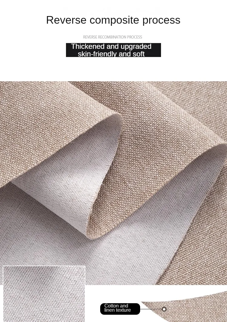 Thickened Plain Linen Fabric Fine By The Meter for Tablecloth Bags Pillow Cushion Cover Sewing Sofa Cloth Wearable Beige Gray - Image 34