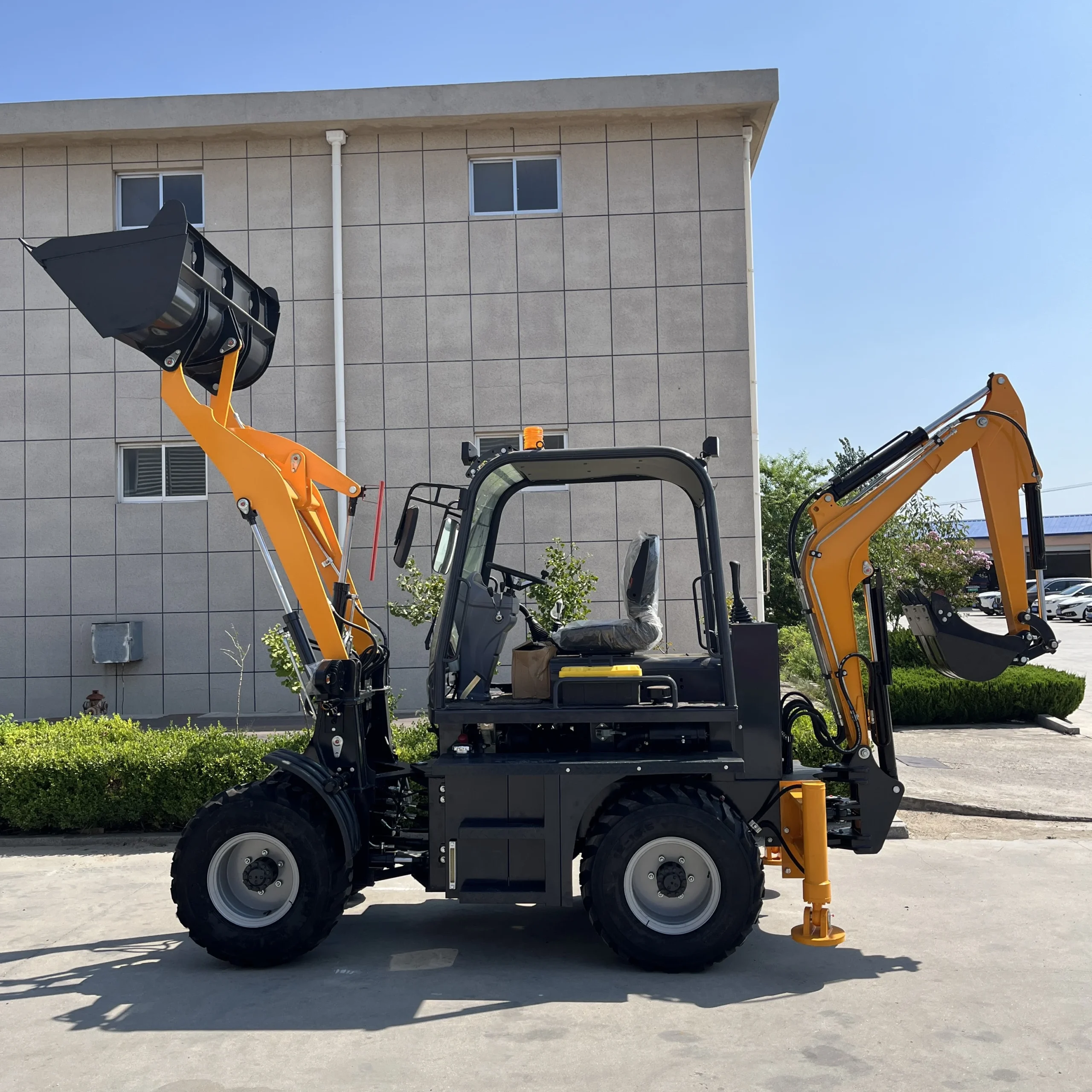 Backhoe Loader Free shipping 4X4 Agricultural tractor Front Loader Mini Excavator Mini Loader Digger Kubota Engine Customized
