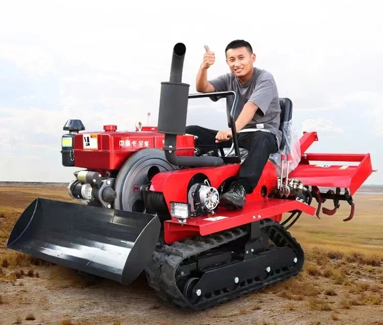 Hot Selling Agricultural Diesel Small Tracked Rotary Tiller Tractor with CE Certification, 50 Horsepower - Image 2