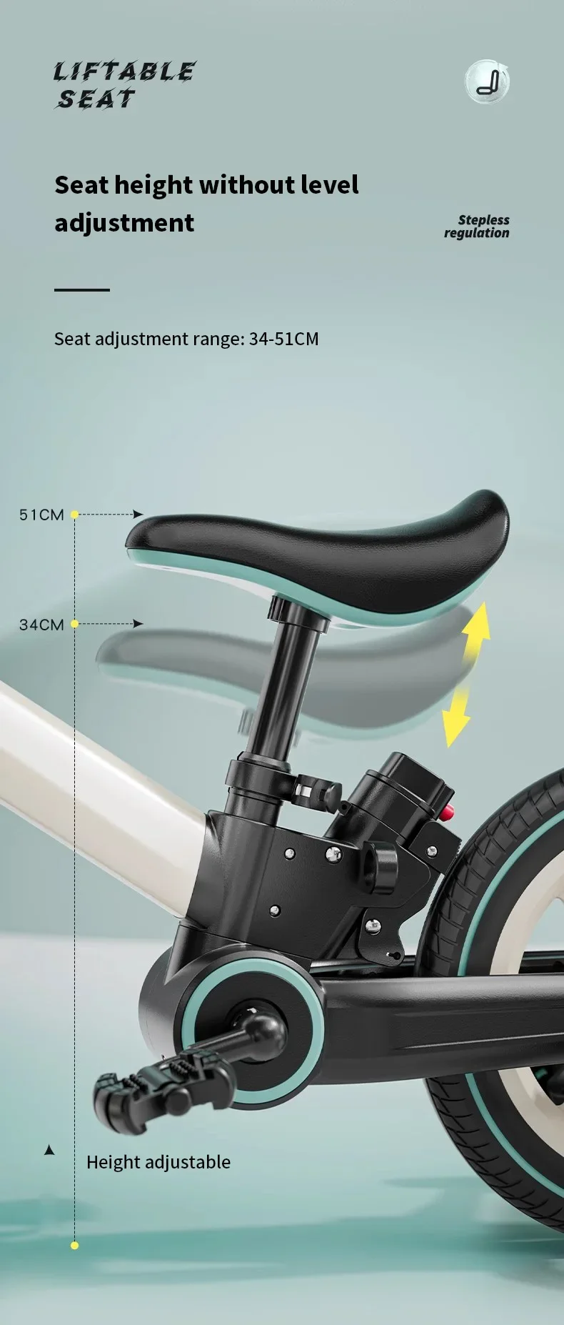 Children's bicycle balance bike 2-in-1 1-3 1-6-year-old girl boy pedal folding bike - Image 15