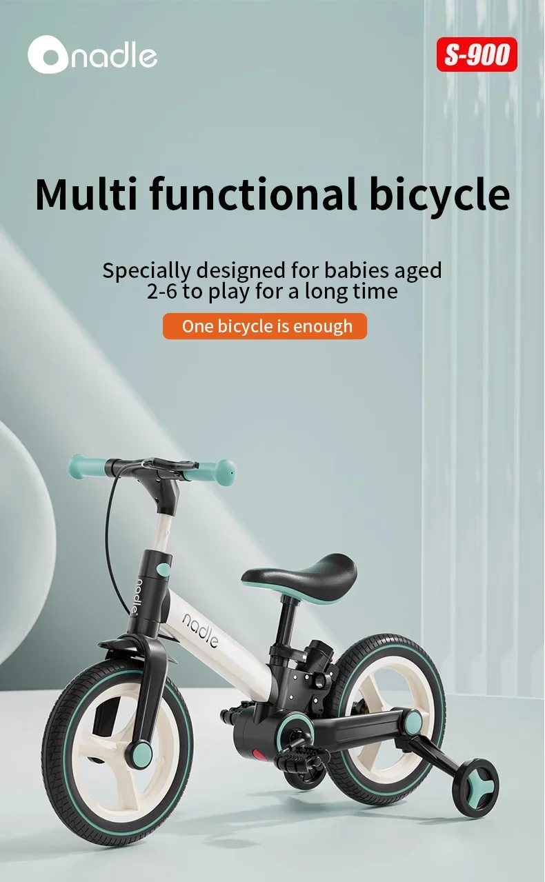 Children's bicycle balance bike 2-in-1 1-3 1-6-year-old girl boy pedal folding bike - Image 9