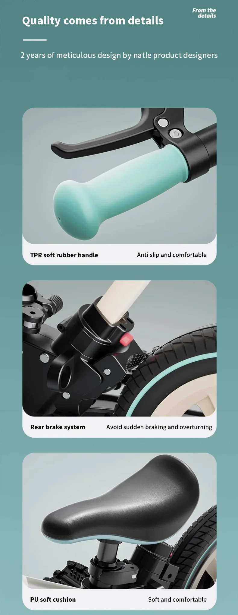 Children's bicycle balance bike 2-in-1 1-3 1-6-year-old girl boy pedal folding bike - Image 17