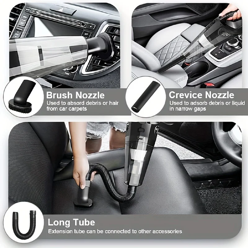 12V Handheld Vacuum Cleaner, Handheld Car Vacuum Cleaner With Strong Suction Power, Portable Mini Handheld Car Vacuum Cleaner - Image 4