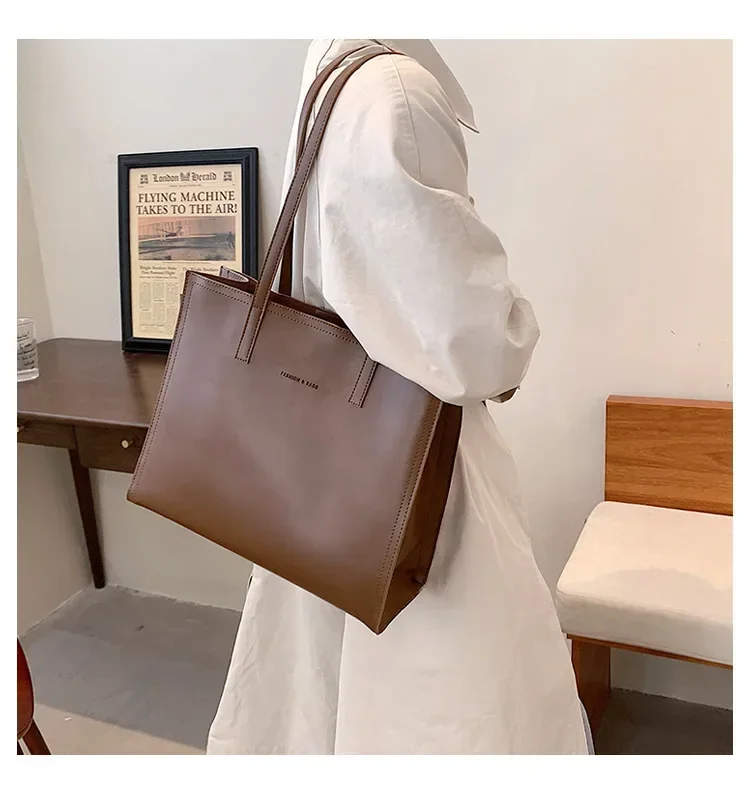 Women's Tote Bag Women Handbags Large Capacity Female Luxury High Quality PU Leather Simple Designer Shoulder Bag Сумка Женская - Image 17