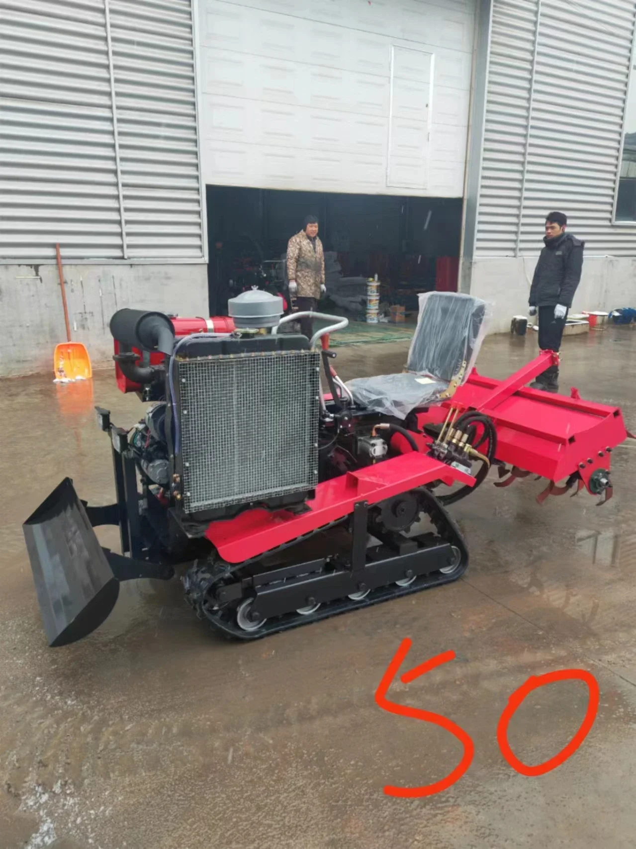 Hot Selling Agricultural Diesel Small Tracked Rotary Tiller Tractor with CE Certification, 50 Horsepower - Image 3