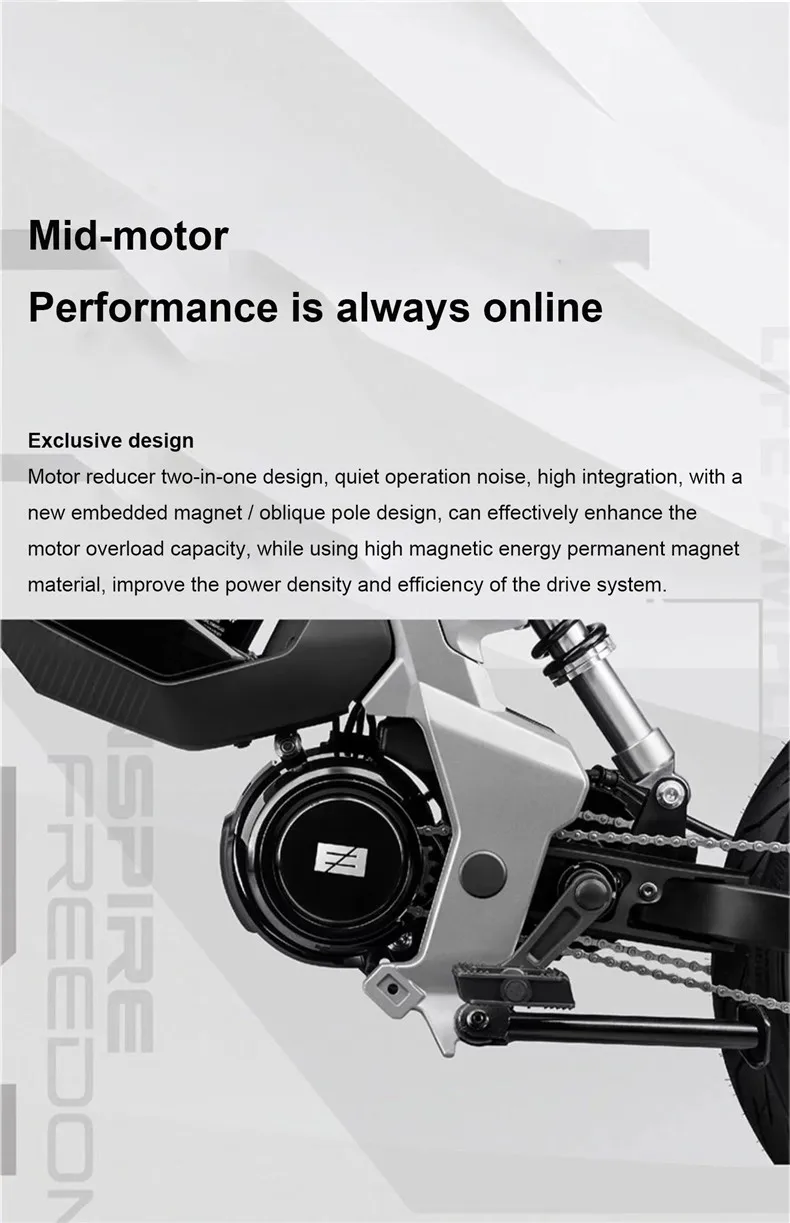 17" urban e-bike e-scooter 50km/h CITY electric bicycle mid-motor mobility excursions Soft tail electric motorcycle smart ebike - Image 12