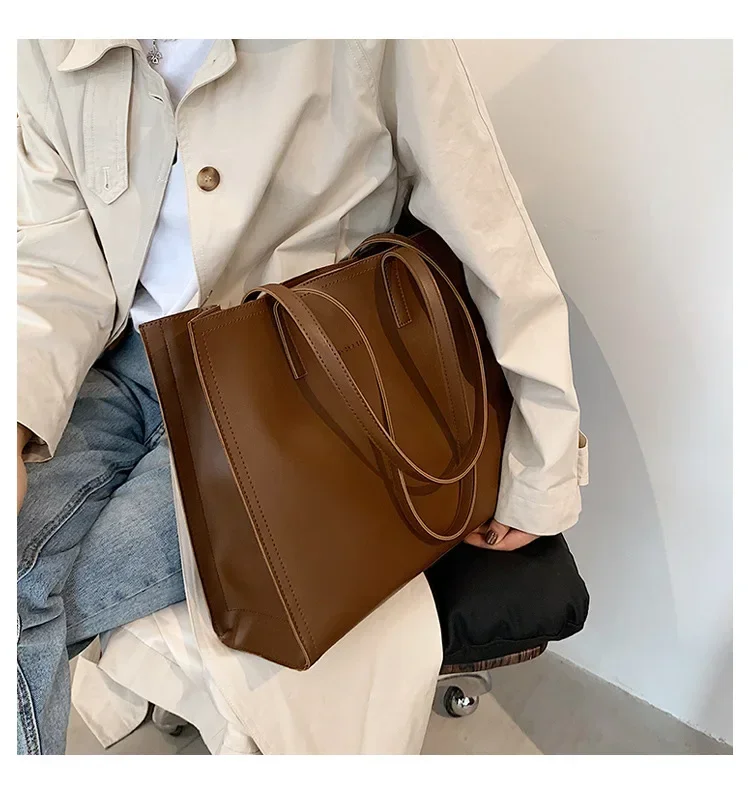 Women's Tote Bag Women Handbags Large Capacity Female Luxury High Quality PU Leather Simple Designer Shoulder Bag Сумка Женская - Image 18