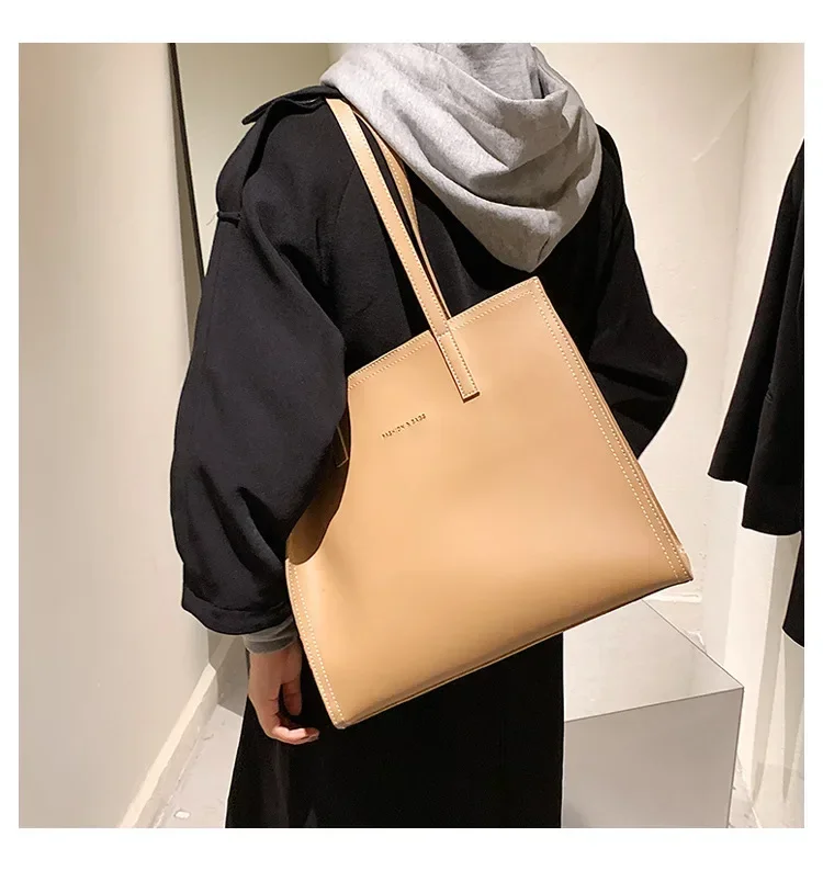 Women's Tote Bag Women Handbags Large Capacity Female Luxury High Quality PU Leather Simple Designer Shoulder Bag Сумка Женская - Image 21